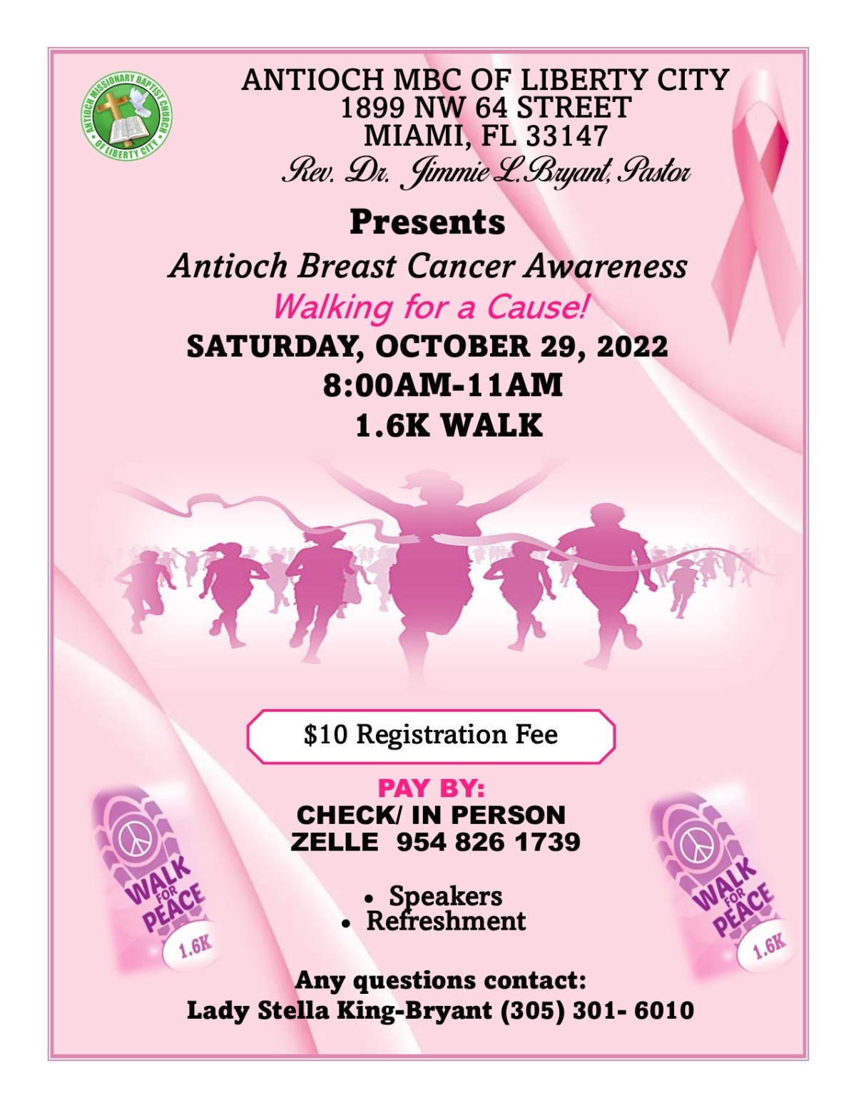 Breast Cancer Walk - Antioch MBC of Liberty City - Florida East Coast ...